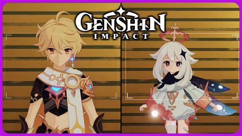 Traveler And Paimon Mugshot Genshin Impact 4 1 Youtube