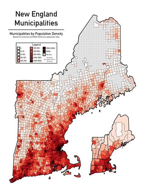 I Updated My New England Municipality Population Density Map For The