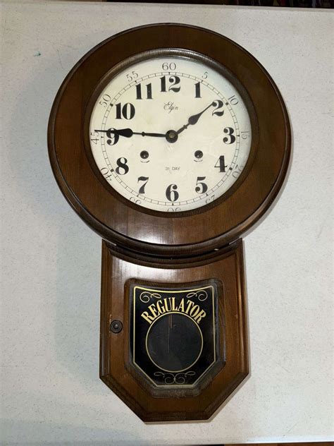 Elgin 31 Day Regulator Clock Kaufman Realty And Auctions