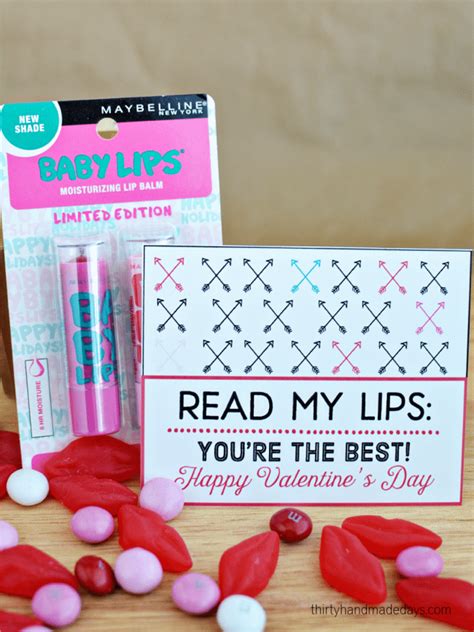 Printable Lip Balm Valentines Day T Idea