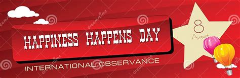 Banner Happiness Happens Day Stock Vector Illustration Of Holiday Event 93915657