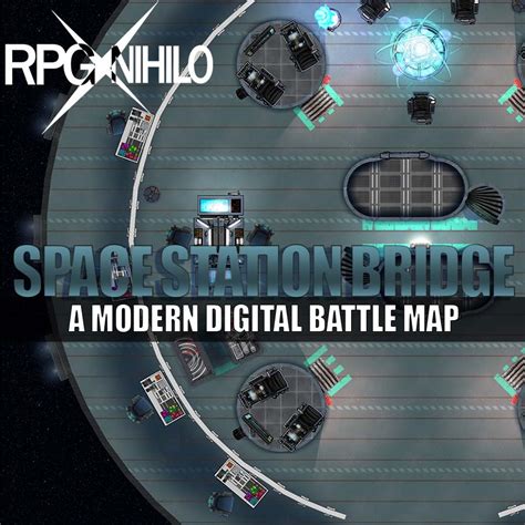 Space Station Bridge (27×27 IN) Modern Battle Map – RPGxNihilo