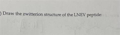 Solved Draw The Zwitterion Structure Of The Lnev Peptide Chegg