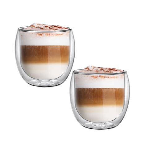 Tea Mug Set Of 2 Double Wall Thermo Glass Tumbler Glass Cups For Hot