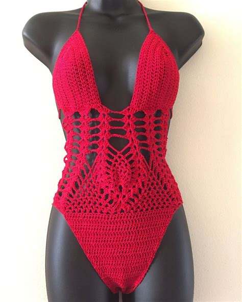 Crochet Monokini Bathing Suitred Bathing Suitbathing