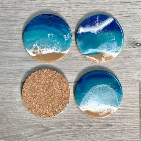 Resin Beach Coasters Etsy