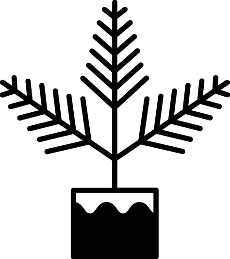 Boston Fern Plant Glyph And Line Vector Illustration Vector