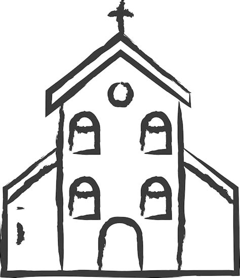 Ilustraci N Vectorial Dibujada A Mano Por La Iglesia Vector Premium