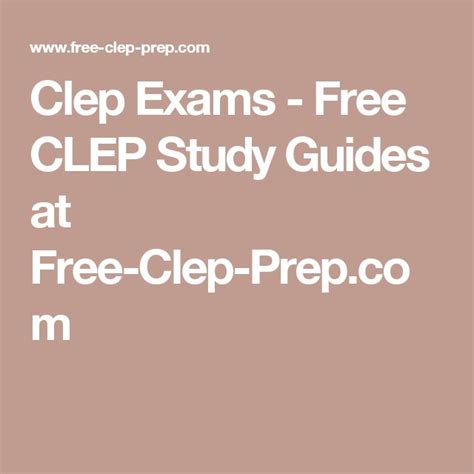 Clep Exams - Free CLEP Study Guides at Free-Clep-Prep.com | Clep study ...