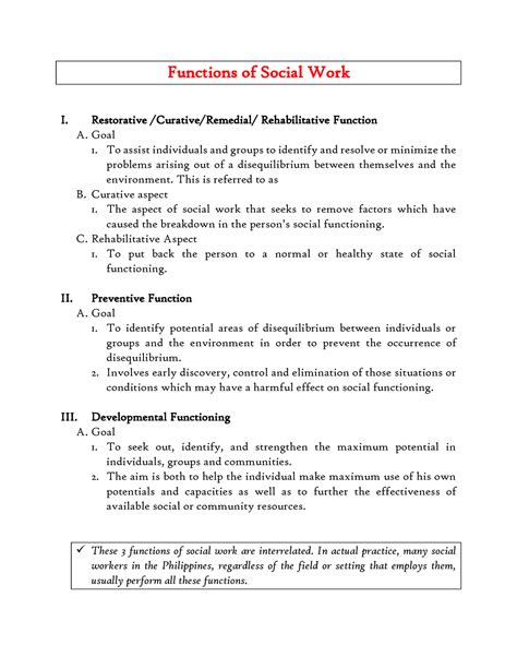 Functions Of Social Work Social Psychology Studocu