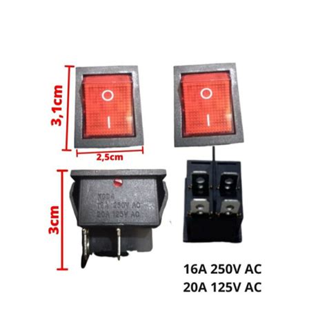 Saklar Switch Besar On Off Pin Merah Lampu Nyala Lazada Indonesia