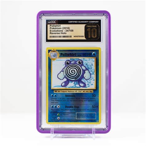 Pokémon Poliwhirl Reverse Holo 24 108 XY Evolutions CGC 10 PRISTINE