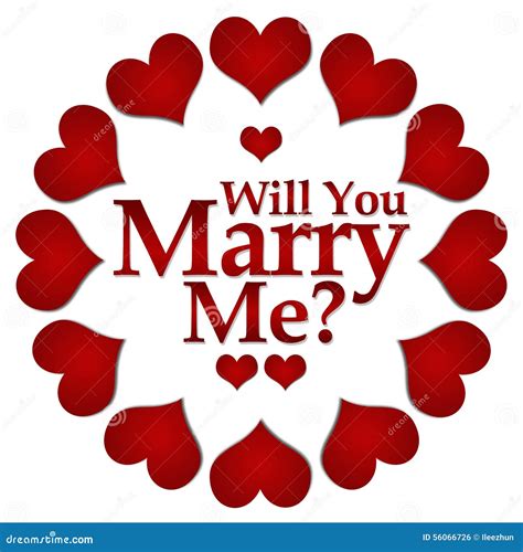 Will You Marry Me Red Hearts Circular Stock Illustration Image 56066726