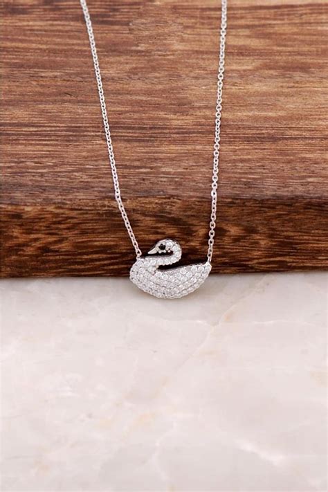 Swan Necklace Silver Swan Dainty Jewelry Great Design Sterling Silver