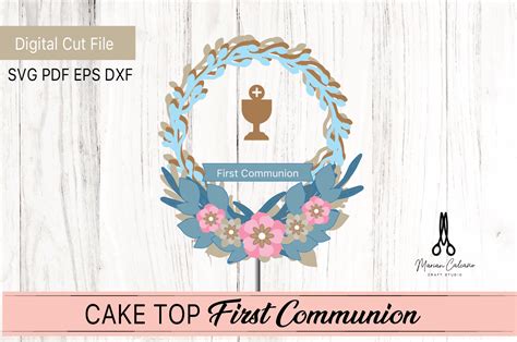 First Communion Cake Topper Gr Fico Por Marian Calca O Creative Fabrica