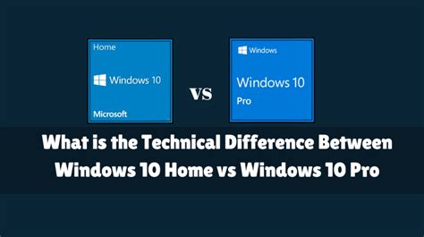 Technical Difference Between Windows 10 Home Vs Windows 10 Pro