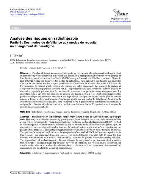 PDF Analyse des risques en radiothérapie Partie 2 Des modes de