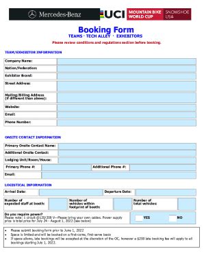 Fillable Online Booking Form Snowshoe Mountain Fax Email Print