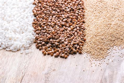 Tres Tipos De Semillas Sin Gluten Trigo Sarraceno Arroz Amaranto Trigo