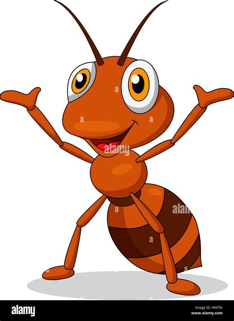 Cute Ant Cartoon Waving Stock Vector Image And Art Alamy