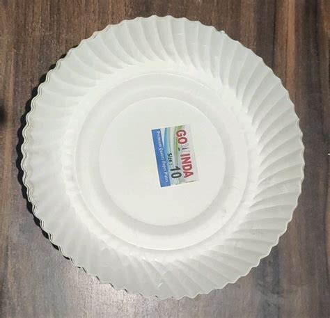 White Wrinkle 10 Inch PC Paper Plate For Event And Party Supplies At