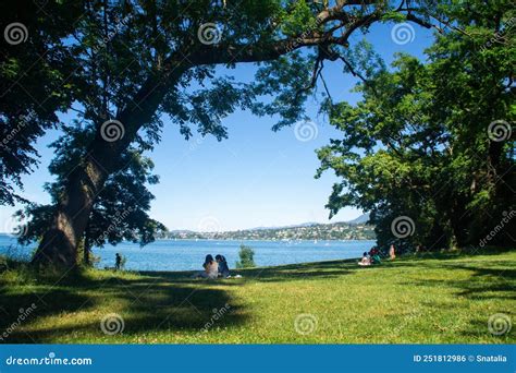 Sunny Day In Mon Repos Park Geneva Editorial Photo Image Of