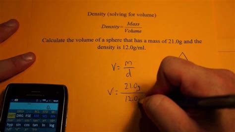 How To Calculate Volume With Density And