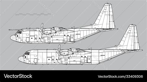 Lockheed c-130j super hercules Royalty Free Vector Image