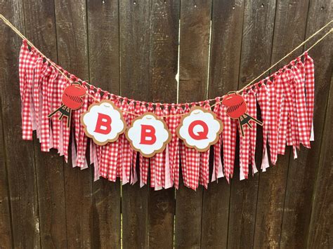 Babyq Or Bbq Decorations Banner Bun In The Oven Burgers On Etsy