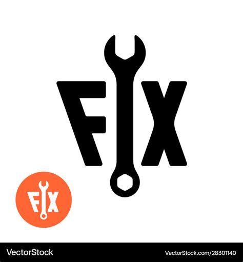 Fix Text Logo With Wrench For House Fixing Car Vector Image