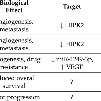 Summary Of The Mirna Hipk And Circhipk Expression Described In The