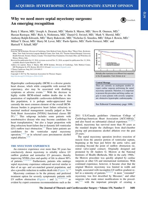 (PDF) Why we Need More Septal Myectomy Surgeons: an Emerging Recognition