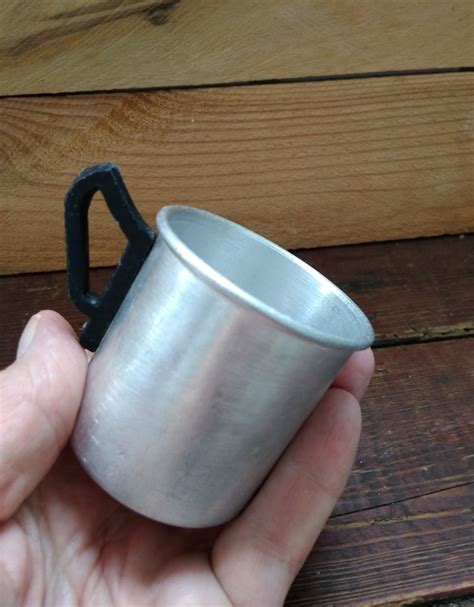 Vintage Soviet Small Aluminium Mug Metal Silver Cup Camping Etsy