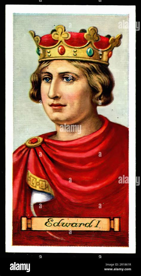 King Edward I Vintage Cigarette Card Stock Photo Alamy