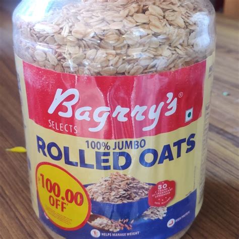 Rolled Oats Jumbo Oats Bagrrys Brand Mrp 490 Rs 1 Kg Jar Packaging