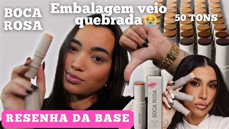 Resenha Completa Base Stick Pele Boca Rosa Testei Por Horas Ser