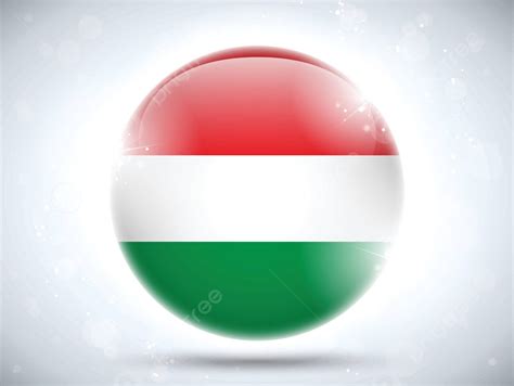 Hungary Flag Glossy Button Hungary Symbol Color Vector Hungary Symbol