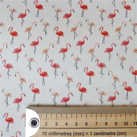 Tissu Coton Imprim Digital Flamant Rose Tissus Des Ursules