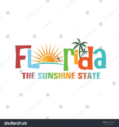 Florida Theme Name Vector Design Stock Vector (Royalty Free) 238988455 ...