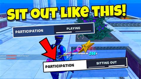 How To Sit Out In Fortnite Chapter 5 Season 4 Youtube