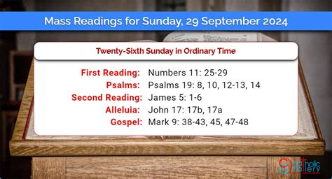 Daily Mass Readings For Sunday September Catholic Gallery