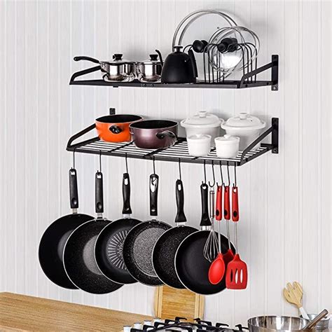 Porte casseroles Mural Etagère de Suspension de cuisine Support