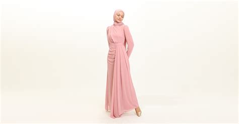 Pink Hijab Evening Dress 5736 11 Sefamerve