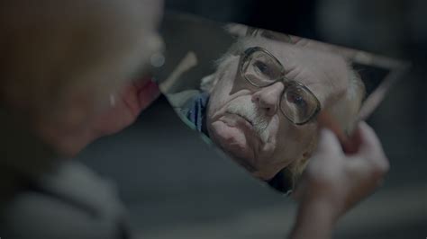 Poor Homeless Man Finding Broken Mirror Thinking About the Past and