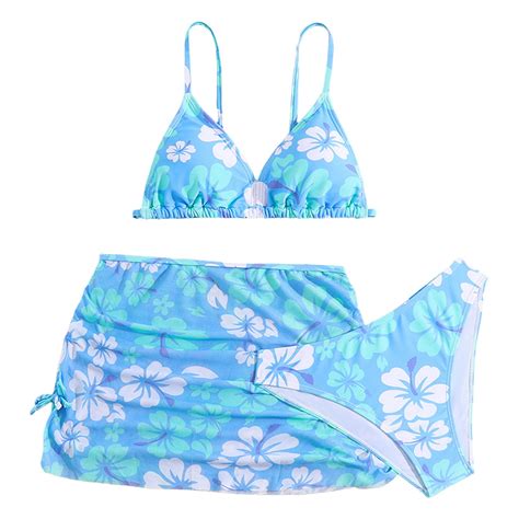 Bathing Suit For Teens Bathing Suit Teen Girls Swimsuits Piece Bikini Sets Tropical Floral