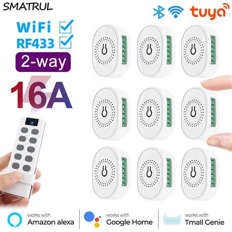 SMATRUL 16A Tuya WiFi RF433 33MHZ RF 10 Key Remote Control Smart