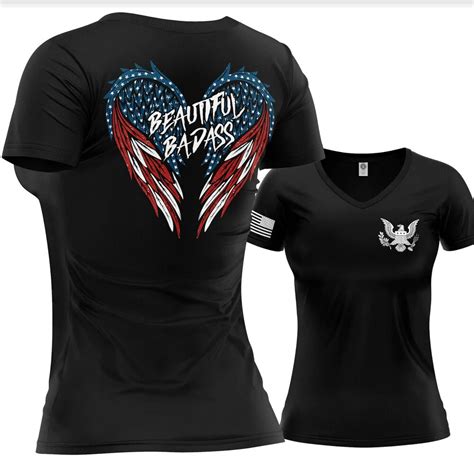 Beautiful Badass Womens Military T Shirt Patriotic And Stylish