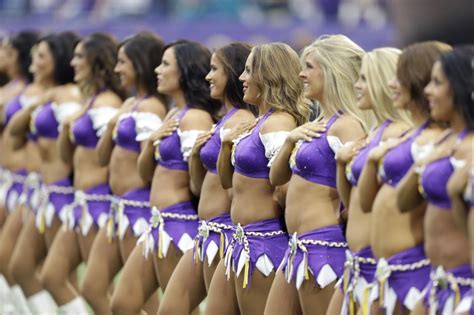 Minnesota Vikings Cheerleaders Perform During The First Half Of An Nfl