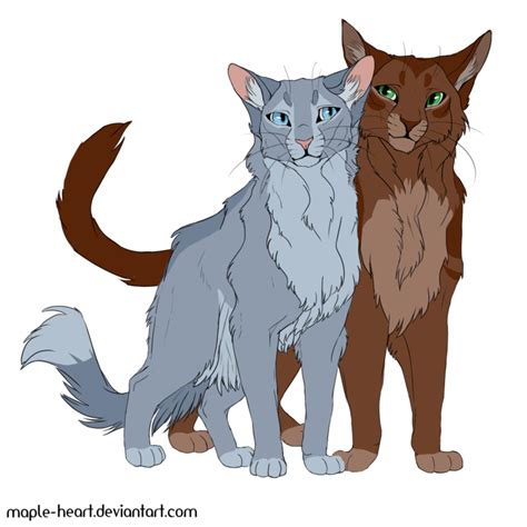 Bluefur And Oakheart By Maple Heart Warrior Cats Art Warrior Cats