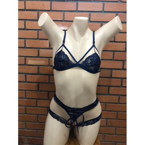 Conjunto Lacradora Lingerie Sexy Renda Fita Frontal Adulto Sensual